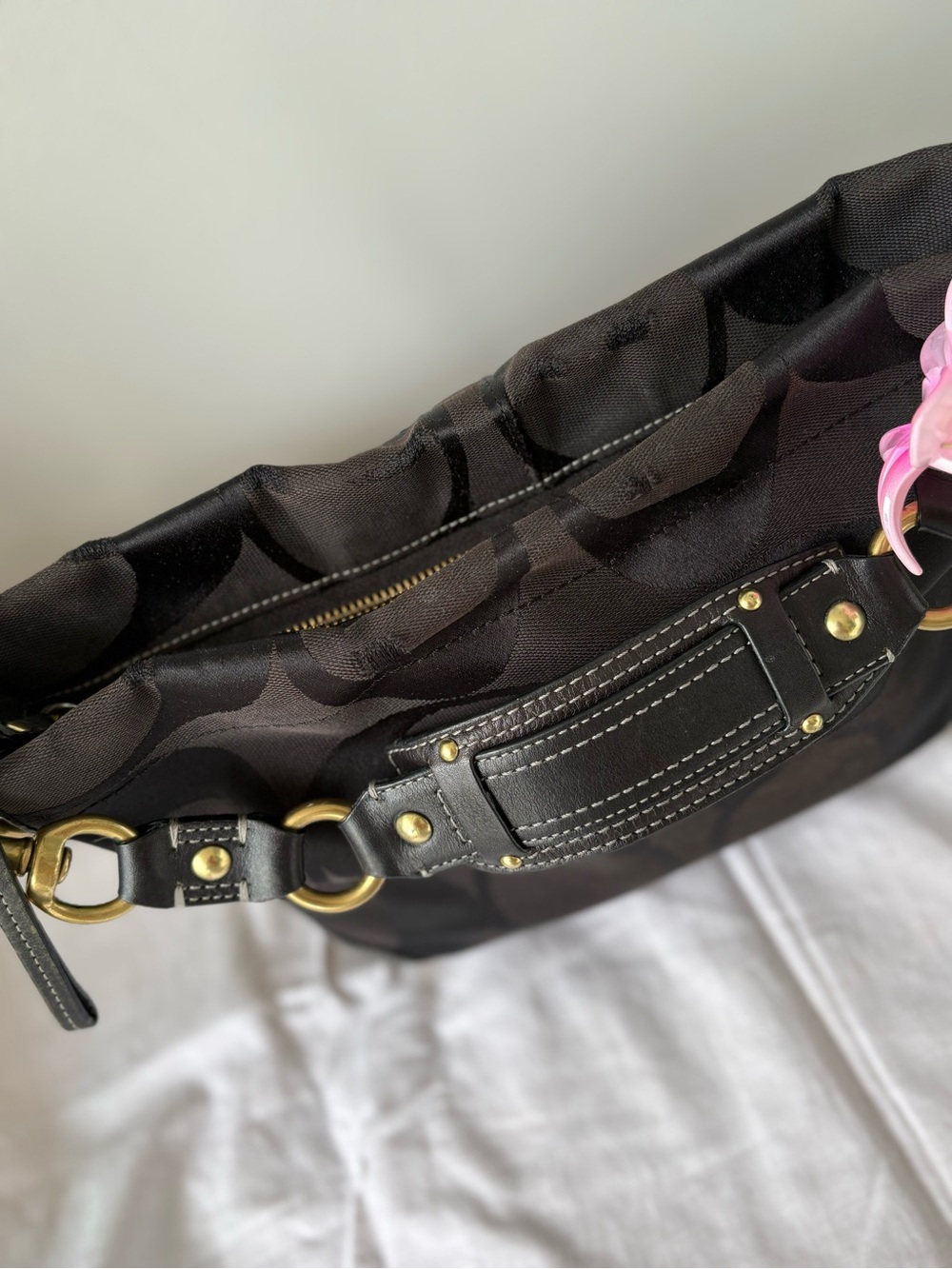 SOLD💕 Coach Carly Black Canvas Hobo Bag - Picture 3 of 5